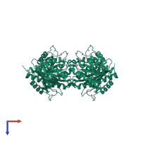 Pyrrolidone-carboxylate peptidase in PDB entry 4hps, assembly 1, top view.