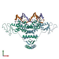 PDB entry 4hri coloured by chain, front view.