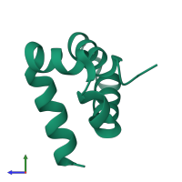 PDB entry 4hs2 coloured by chain, side view.