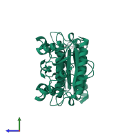 NADPH-dependent FMN reductase-like domain-containing protein in PDB entry 4hs4, assembly 3, side view.