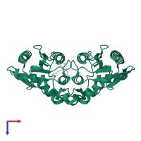 NADPH-dependent FMN reductase-like domain-containing protein in PDB entry 4hs4, assembly 3, top view.