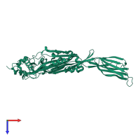PDB entry 4hsc coloured by chain, top view.