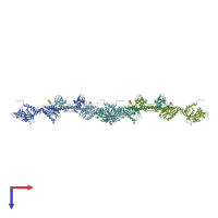 PDB entry 4hsi coloured by chain, top view.