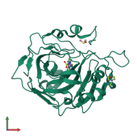 PDB entry 4ht0 coloured by chain, front view.