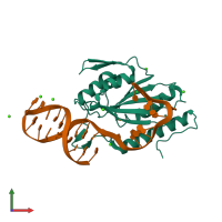 PDB entry 4ht4 coloured by chain, front view.