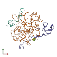 PDB entry 4htc coloured by chain, front view.