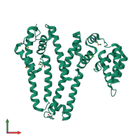 PDB entry 4hte coloured by chain, front view.