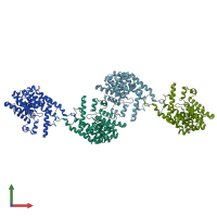 PDB entry 4htz coloured by chain, front view.