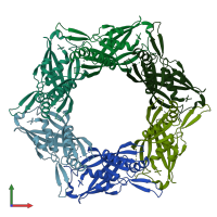 PDB entry 4huh coloured by chain, front view.