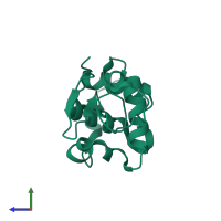 PDB entry 4hv2 coloured by chain, side view.