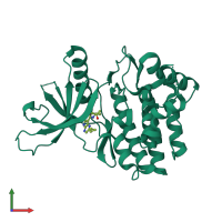 PDB entry 4hvh coloured by chain, front view.