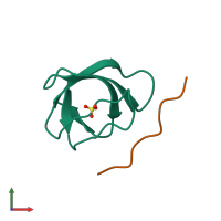 PDB entry 4hvv coloured by chain, front view.