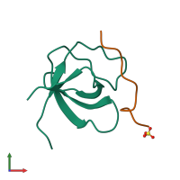 PDB entry 4hvw coloured by chain, front view.