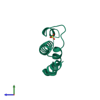 PDB entry 4hwj coloured by chain, side view.