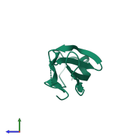 PDB entry 4hwn coloured by chain, side view.