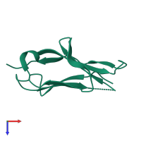 PDB entry 4hwn coloured by chain, top view.