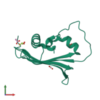 PDB entry 4hwx coloured by chain, front view.