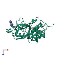 PDB entry 4hwy coloured by chain, top view.