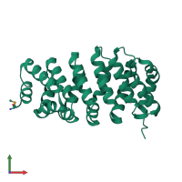 PDB entry 4hxt coloured by chain, front view.