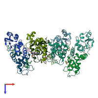 PDB entry 4hy0 coloured by chain, top view.