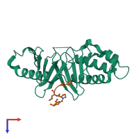 PDB entry 4hy2 coloured by chain, top view.