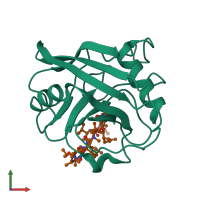 PDB entry 4hy7 coloured by chain, front view.