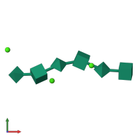 PDB entry 4hya coloured by chain, front view.