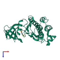 PDB entry 4hyh coloured by chain, top view.