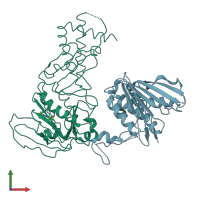 PDB entry 4hym coloured by chain, front view.