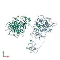 PDB entry 4hzh coloured by chain, front view.