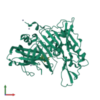 PDB entry 4i0g coloured by chain, front view.