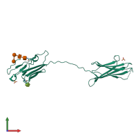 PDB entry 4i0k coloured by chain, front view.