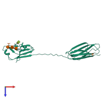 PDB entry 4i0k coloured by chain, top view.