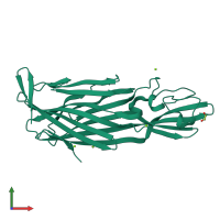 PDB entry 4i0n coloured by chain, front view.