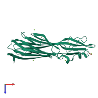 PDB entry 4i0n coloured by chain, top view.