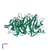 PDB entry 4i0o coloured by chain, top view.
