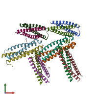 PDB entry 4i0x coloured by chain, front view.