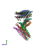 PDB entry 4i0x coloured by chain, side view.