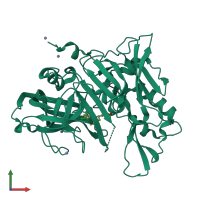 PDB entry 4i0z coloured by chain, front view.