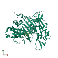 PDB entry 4i10 coloured by chain, front view.