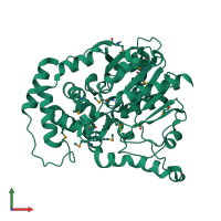 PDB entry 4i19 coloured by chain, front view.