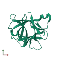 PDB entry 4i1b coloured by chain, front view.