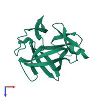 PDB entry 4i1b coloured by chain, top view.