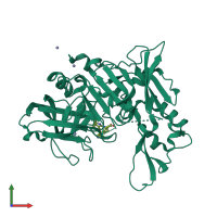 PDB entry 4i1c coloured by chain, front view.