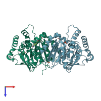 PDB entry 4i1i coloured by chain, top view.