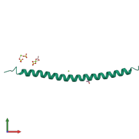 PDB entry 4i1l coloured by chain, front view.