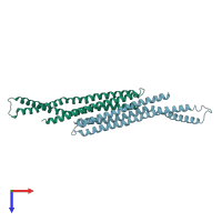 PDB entry 4i1q coloured by chain, top view.