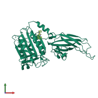 PDB entry 4i1r coloured by chain, front view.