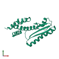 PDB entry 4i1t coloured by chain, front view.
