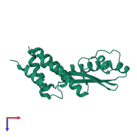 PDB entry 4i1t coloured by chain, top view.